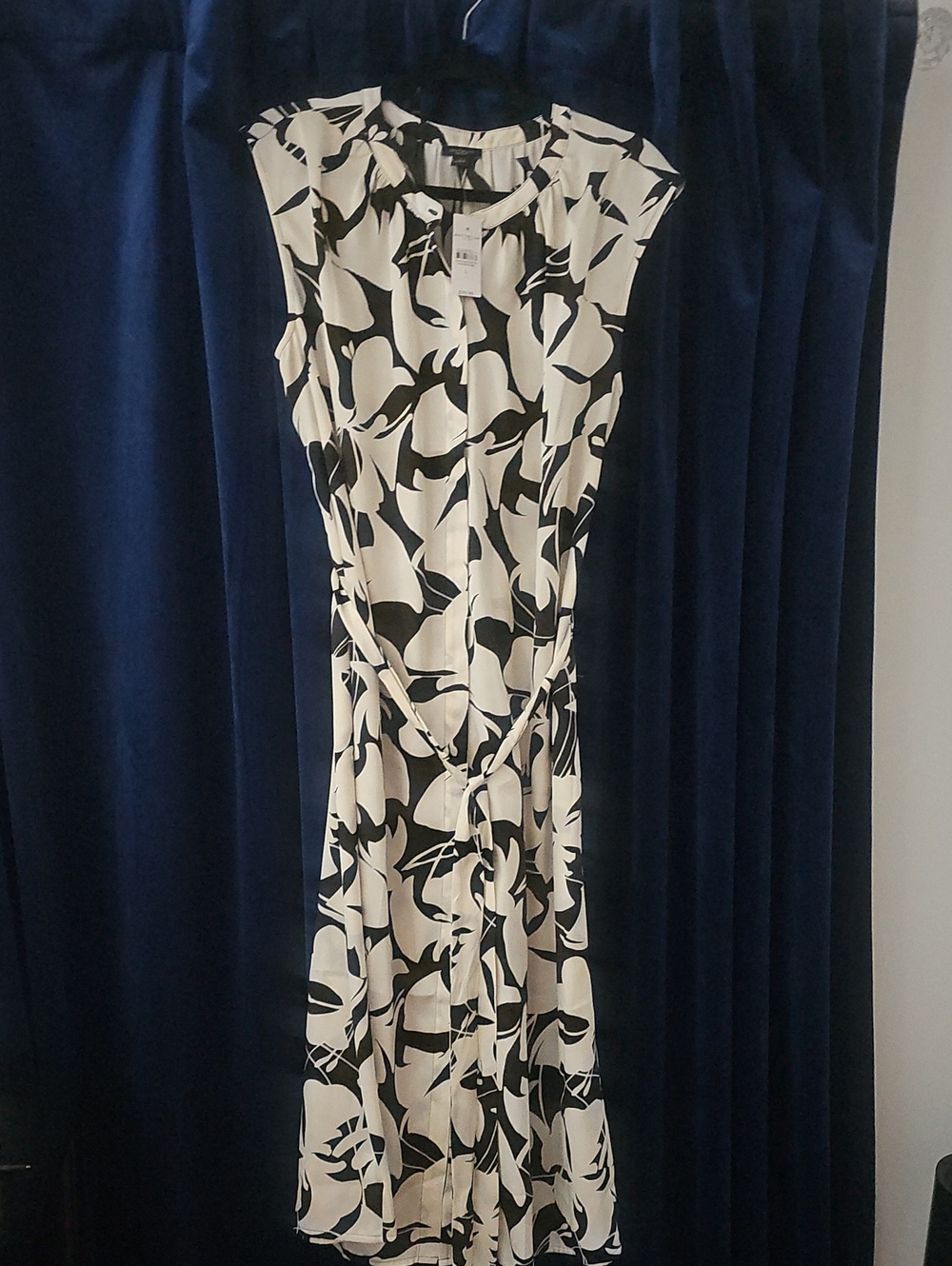 Ann Taylor Factory Black and White Floral Midi Dress